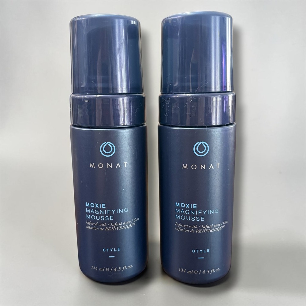 Lot of 2 Monat Moxie Magnifying Mousse 4.5oz Hair Styling Foam REJUVENIQE